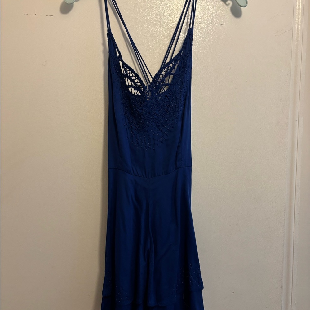 Free People Navy Lace Jumpsuit